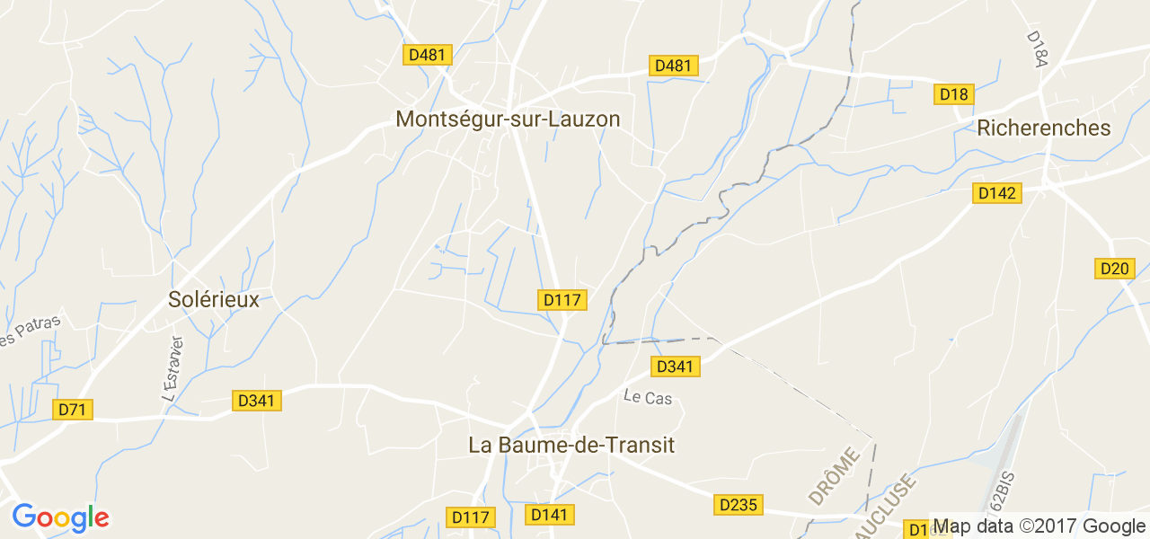 map de la ville de La Baume-de-Transit