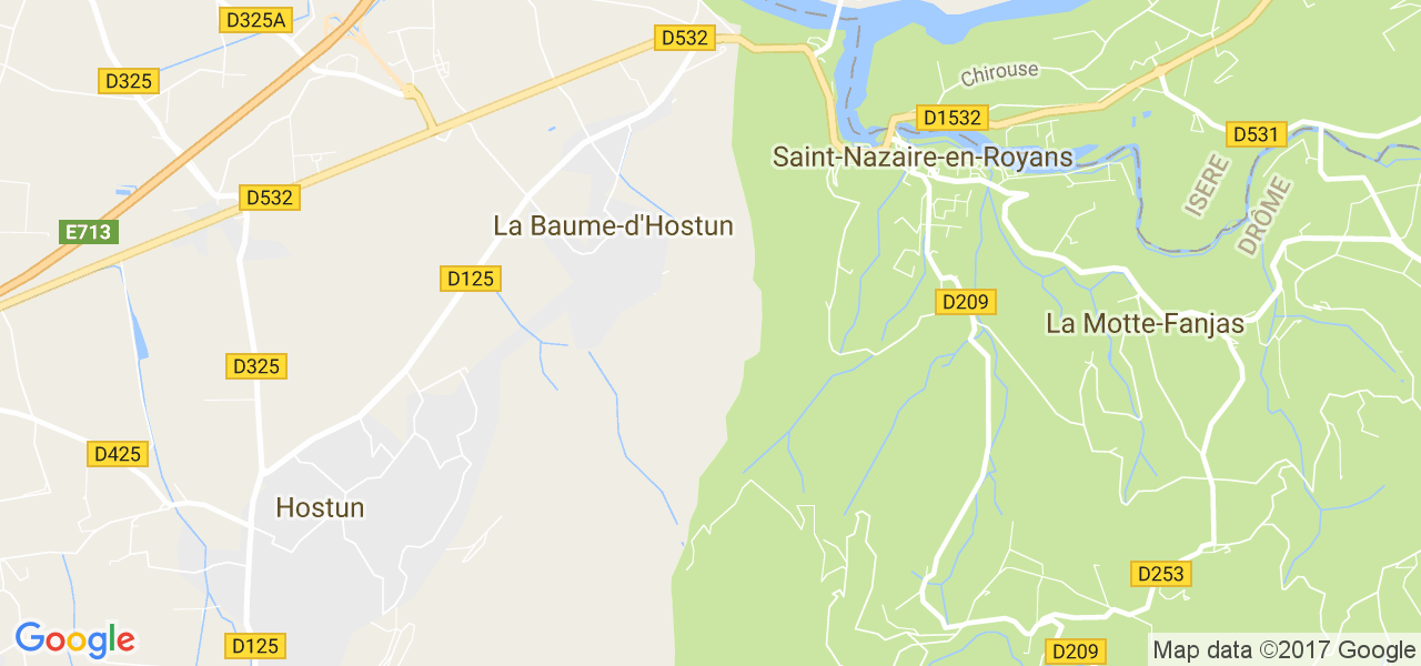 map de la ville de La Baume-d'Hostun