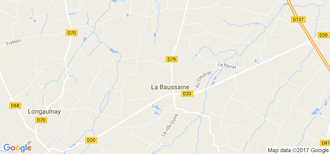 map de la ville de La Baussaine