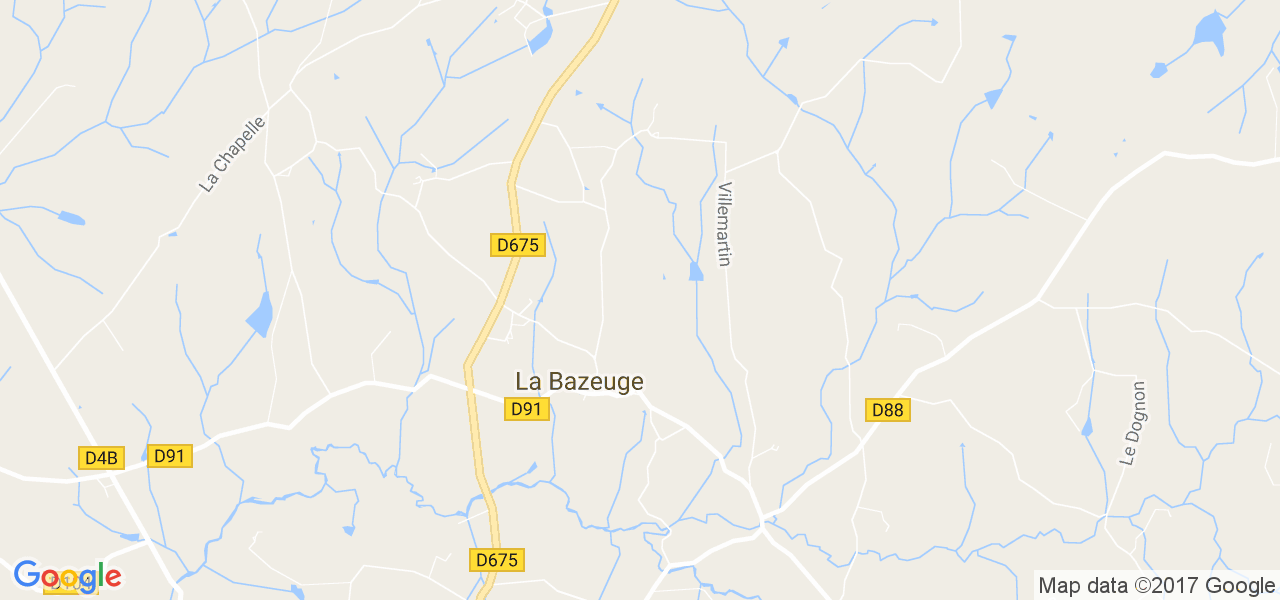 map de la ville de La Bazeuge