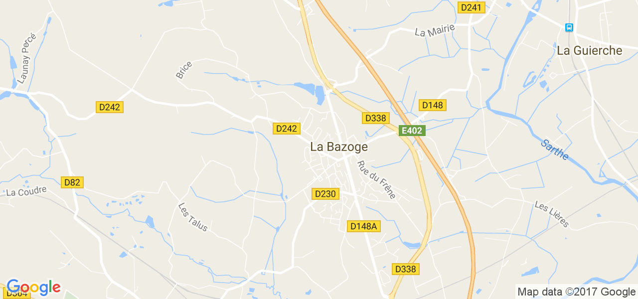 map de la ville de La Bazoge