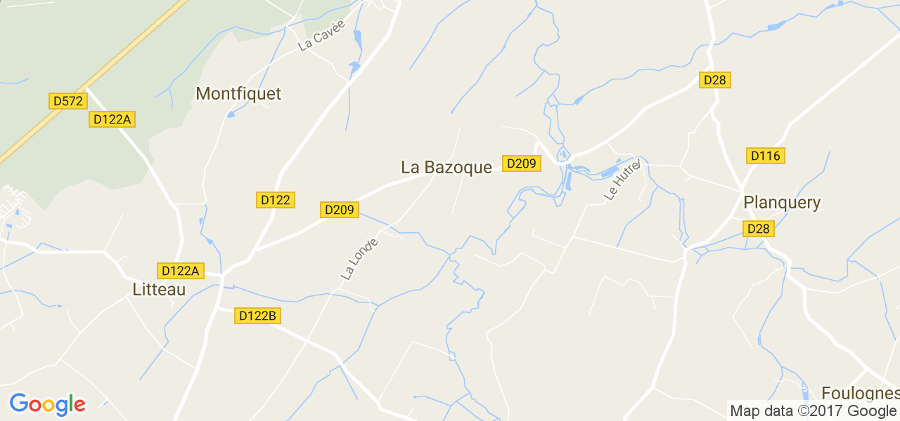 map de la ville de La Bazoque