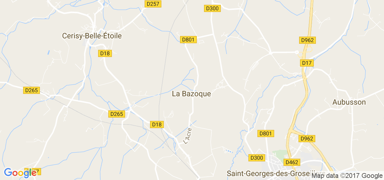 map de la ville de La Bazoque