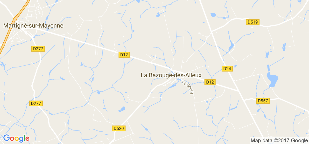 map de la ville de La Bazouge-des-Alleux