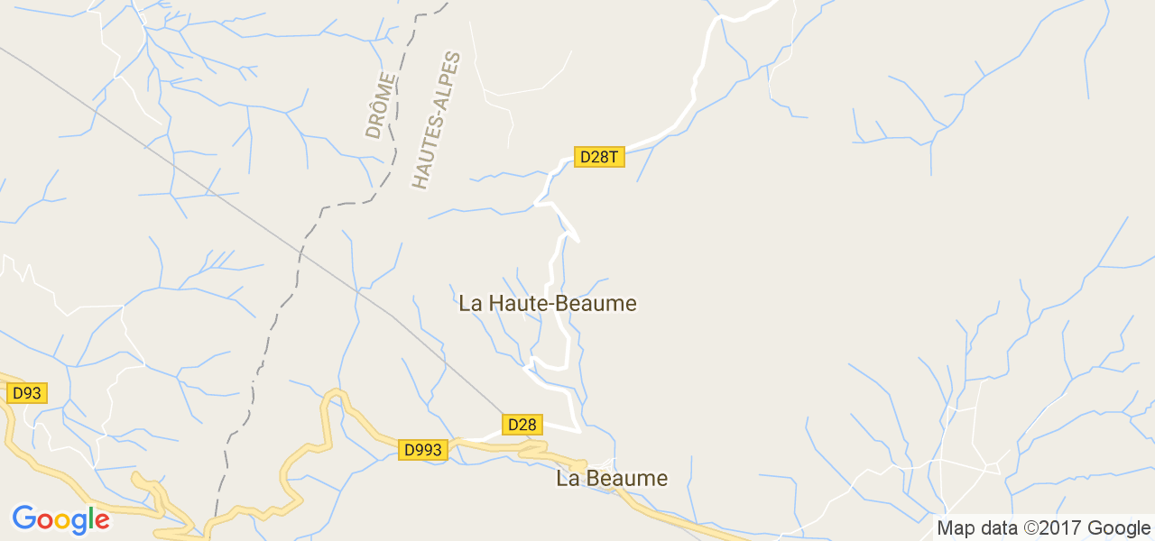 map de la ville de La Beaume