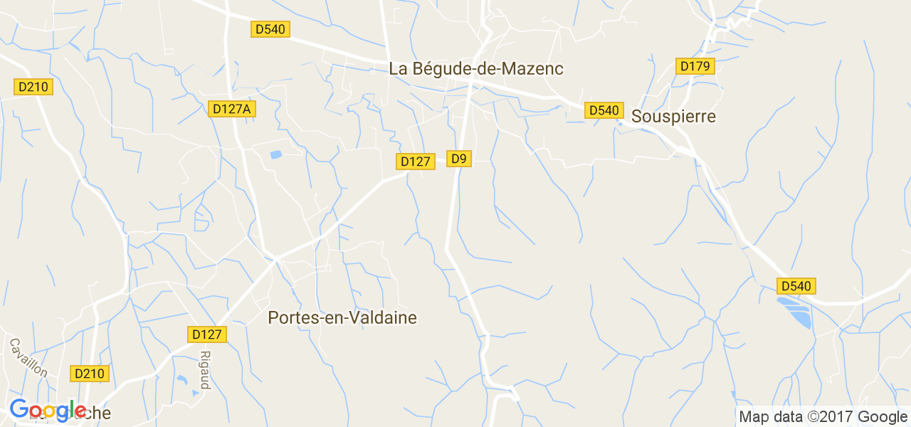 map de la ville de La Bégude-de-Mazenc