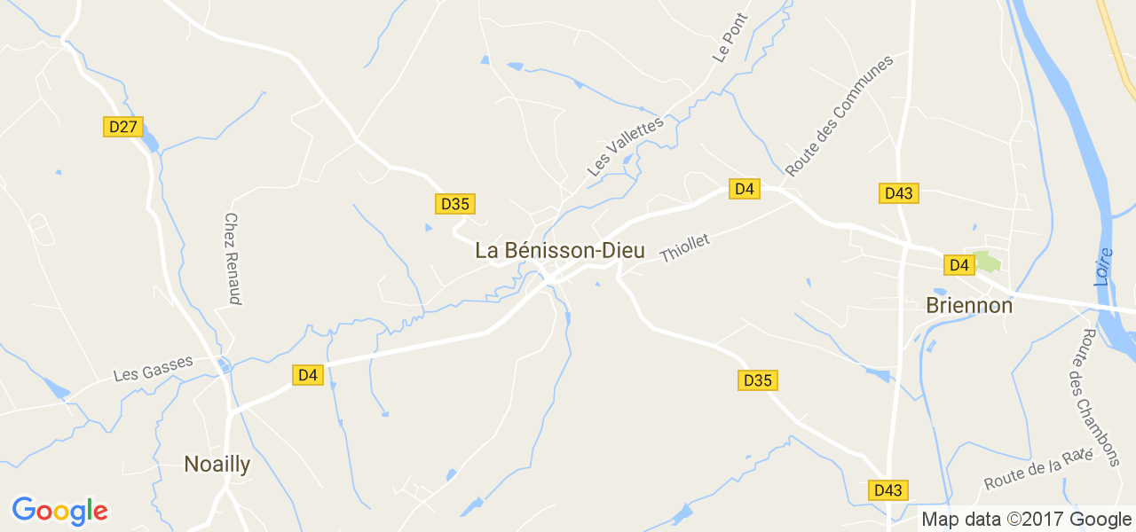 map de la ville de La Bénisson-Dieu