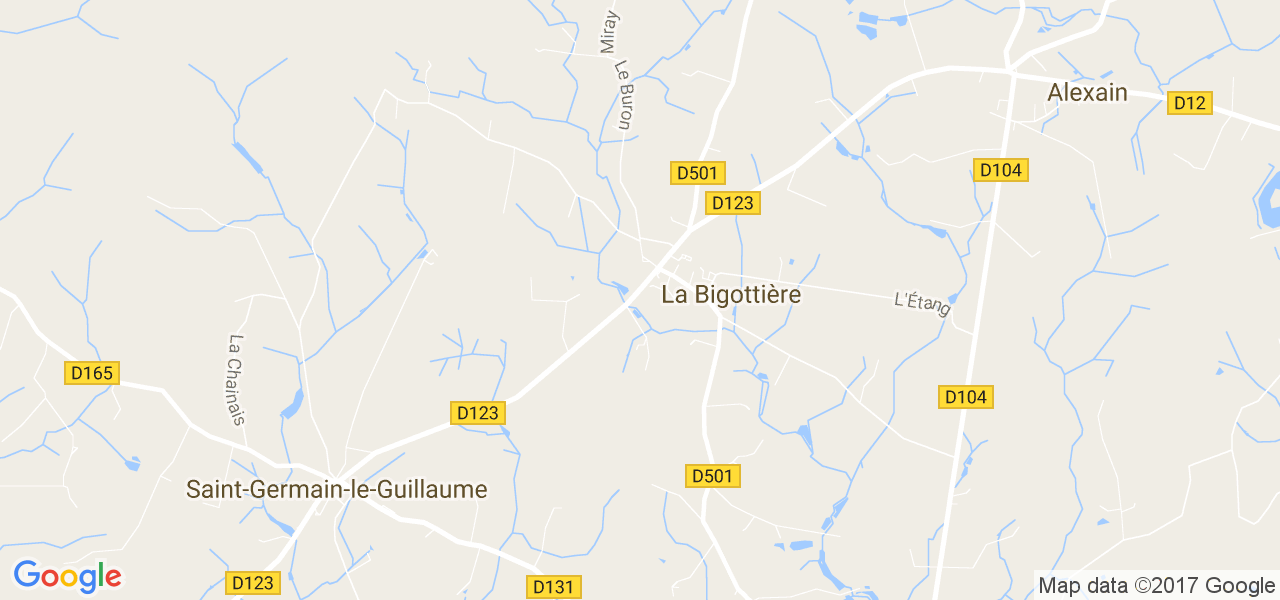 map de la ville de La Bigottière