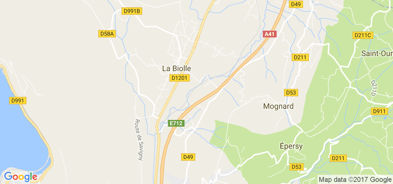 map de la ville de La Biolle