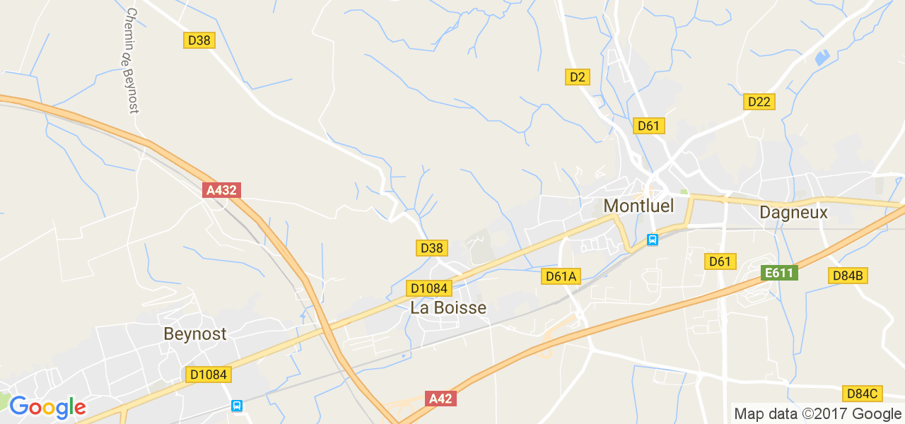 map de la ville de La Boisse