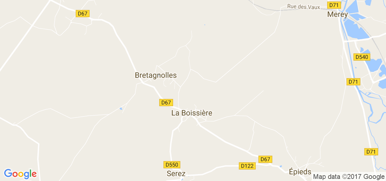 map de la ville de La Boissière