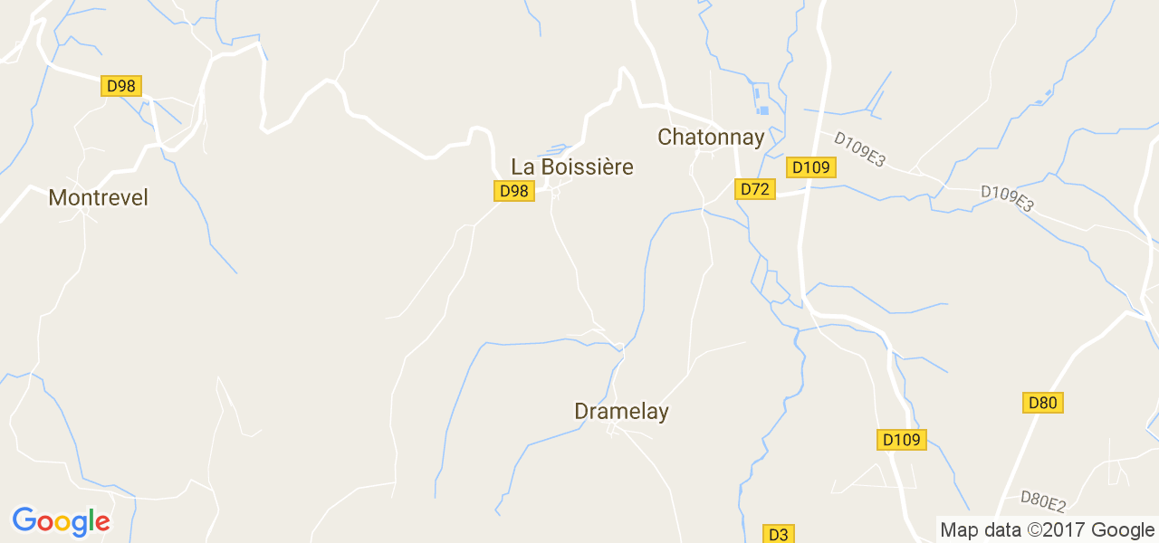 map de la ville de La Boissière