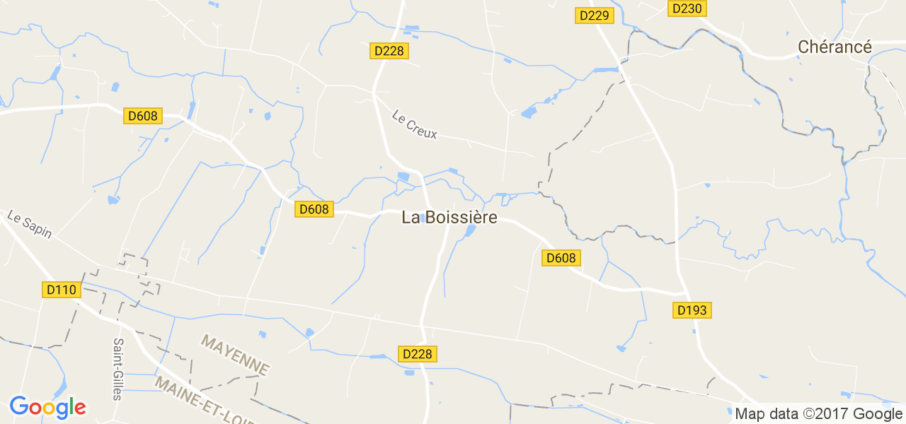 map de la ville de La Boissière