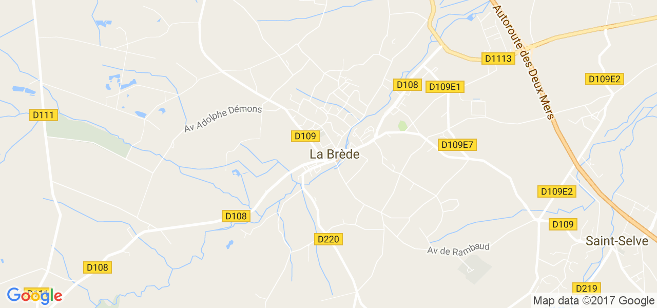 map de la ville de La Brède