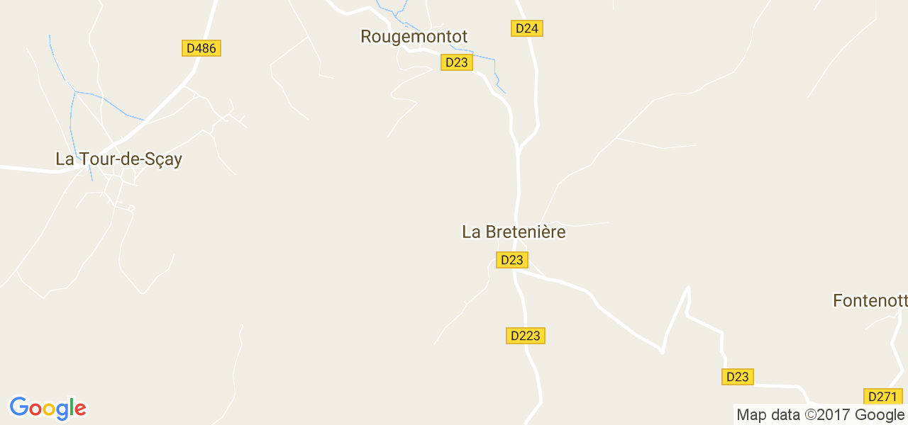 map de la ville de La Bretenière