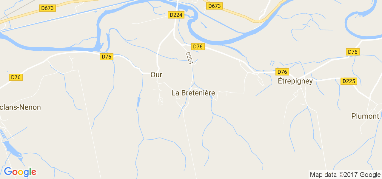 map de la ville de La Bretenière