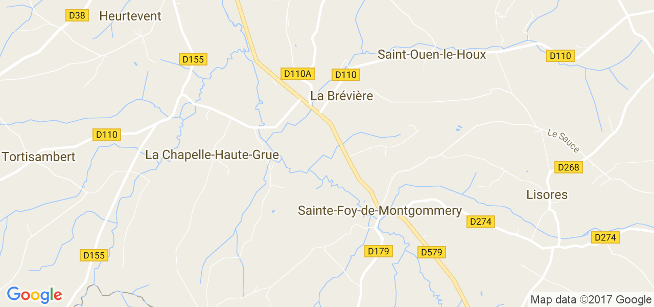 map de la ville de La Brévière