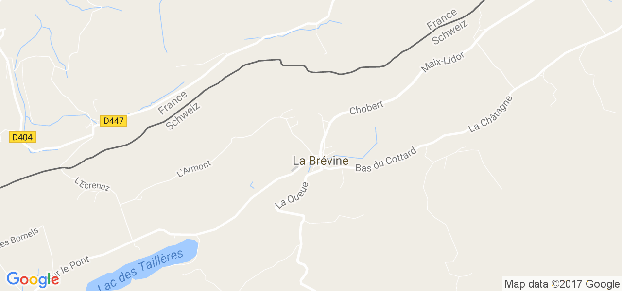 map de la ville de La Brévine