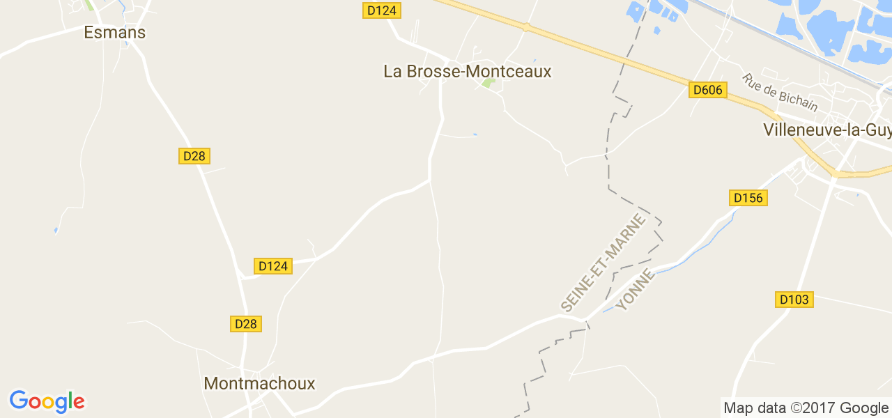 map de la ville de La Brosse-Montceaux