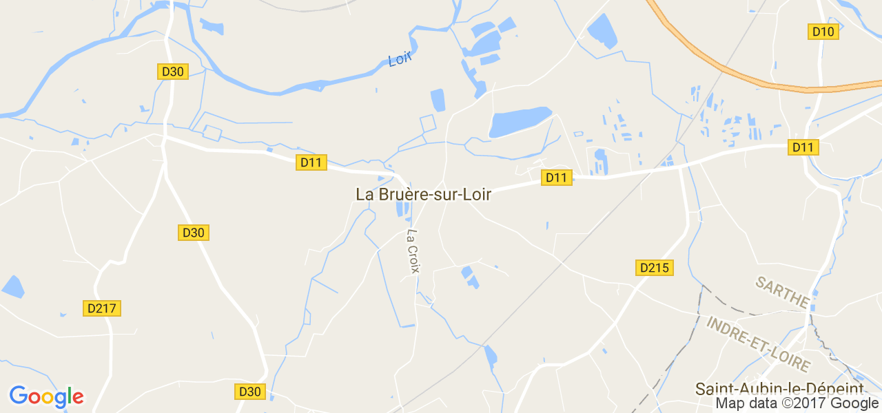 map de la ville de La Bruère-sur-Loir