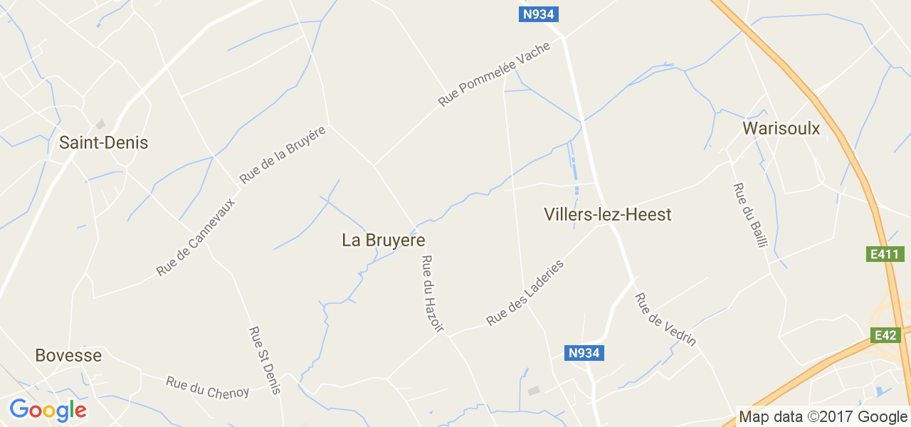 map de la ville de La Bruyère