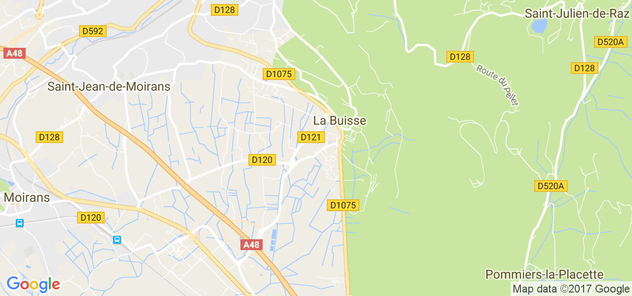 map de la ville de La Buisse