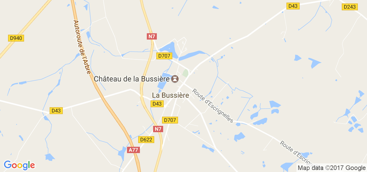 map de la ville de La Bussière