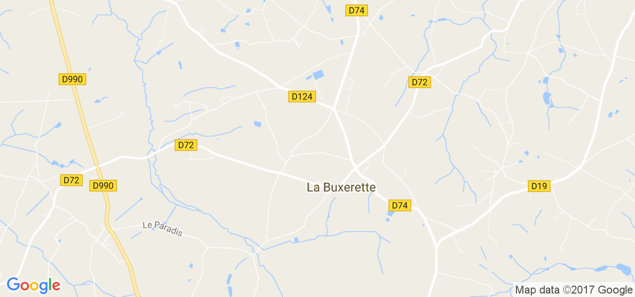 map de la ville de La Buxerette