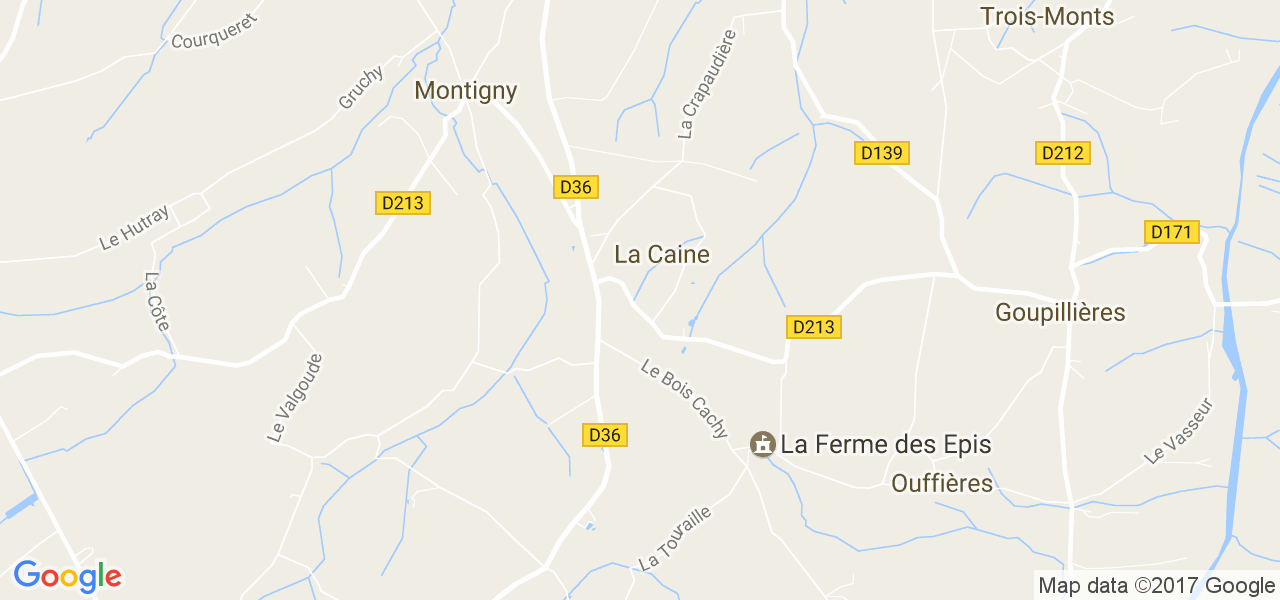 map de la ville de La Caine