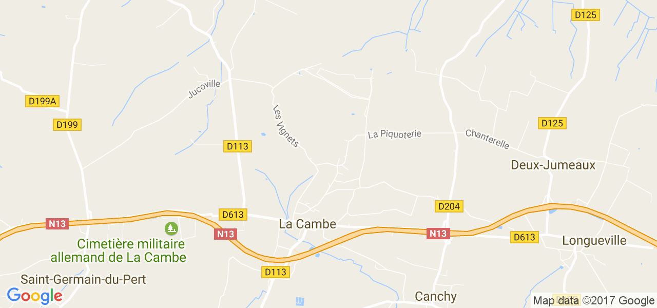 map de la ville de La Cambe