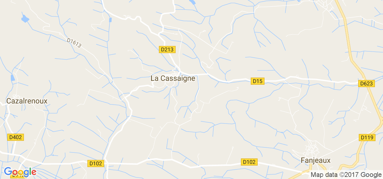 map de la ville de La Cassaigne