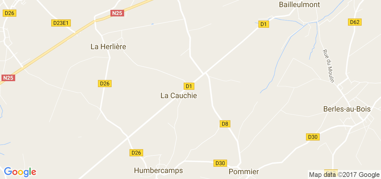 map de la ville de La Cauchie