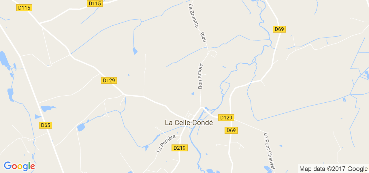 map de la ville de La Celle-Condé