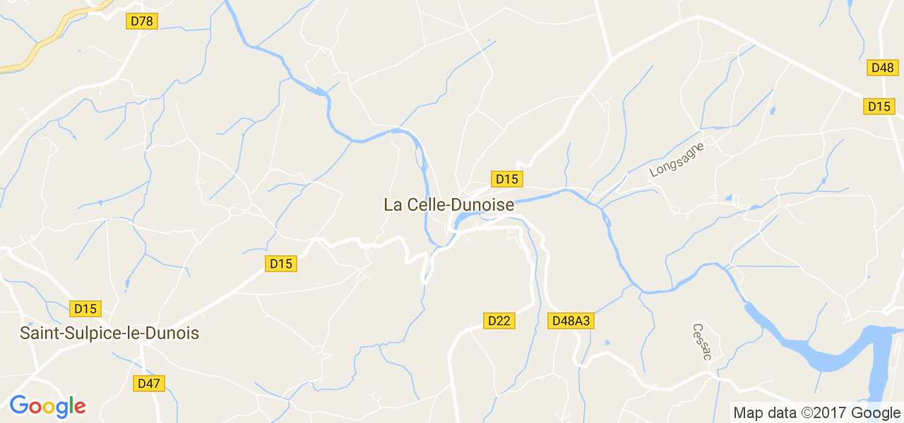 map de la ville de La Celle-Dunoise