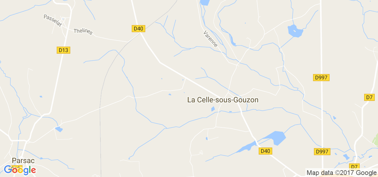 map de la ville de La Celle-sous-Gouzon