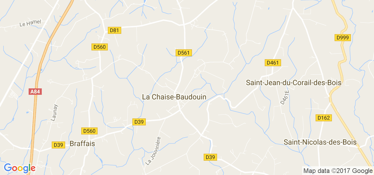 map de la ville de La Chaise-Baudouin