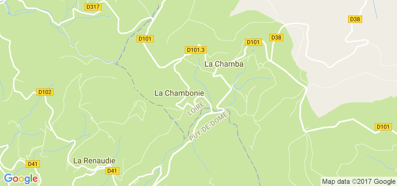 map de la ville de La Chambonie