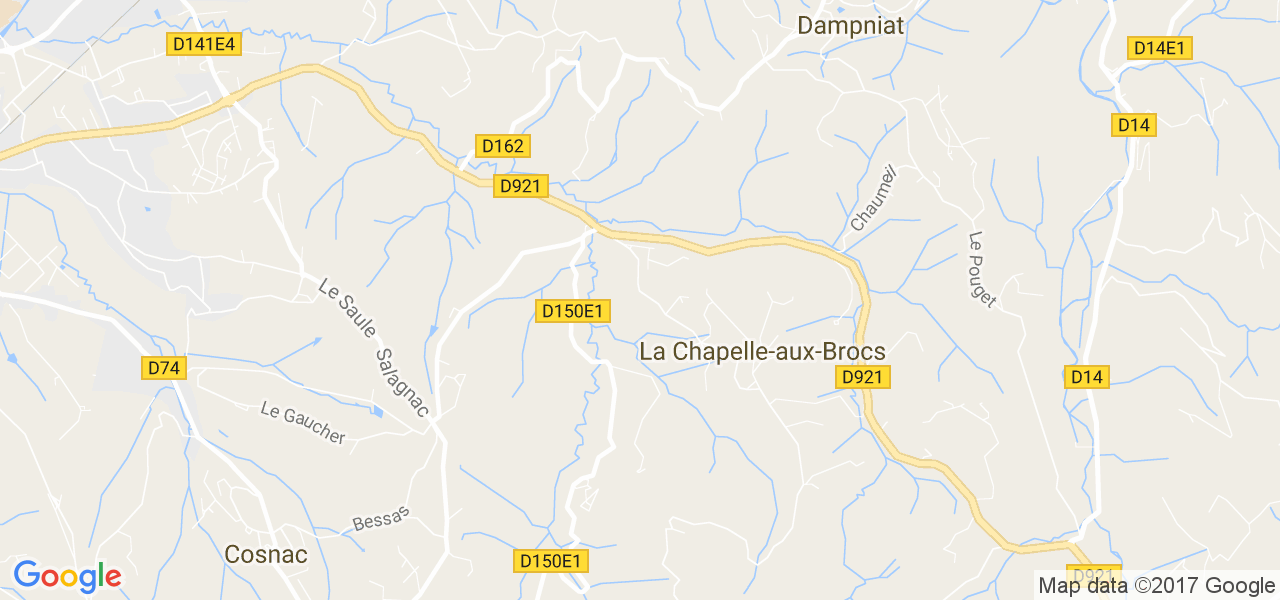 map de la ville de La Chapelle-aux-Brocs