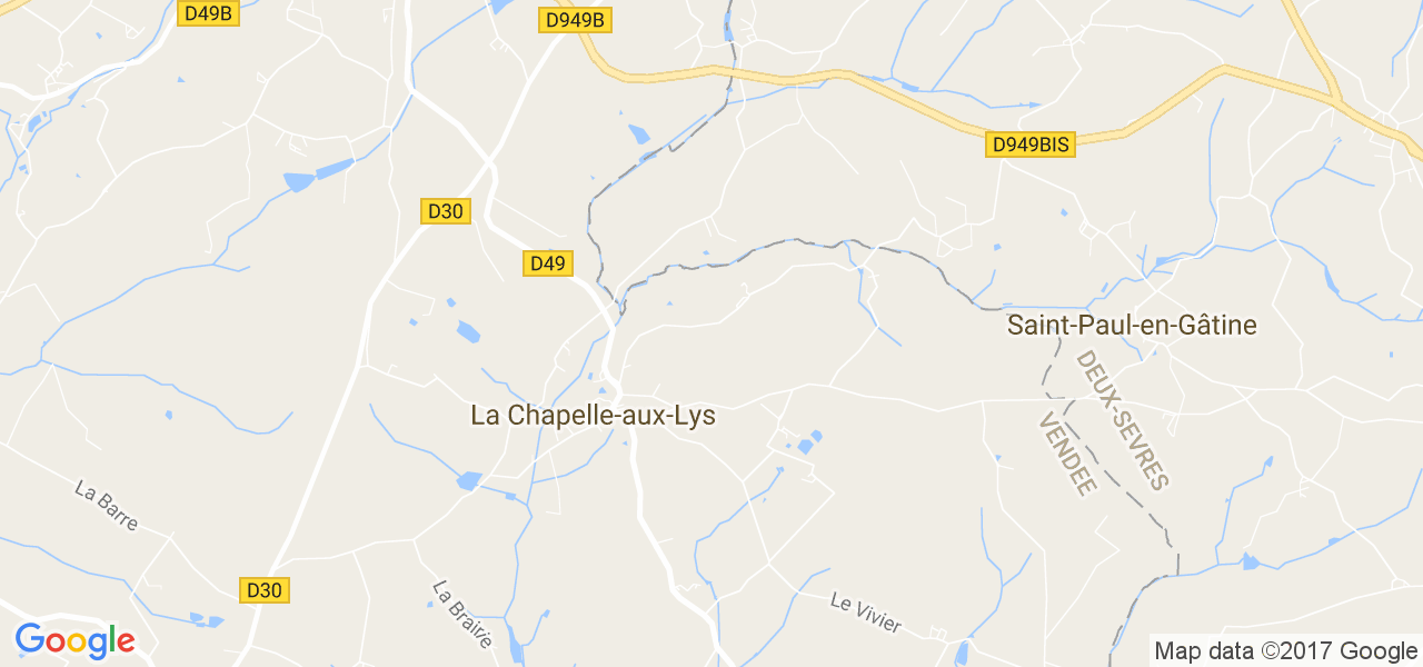 map de la ville de La Chapelle-aux-Lys