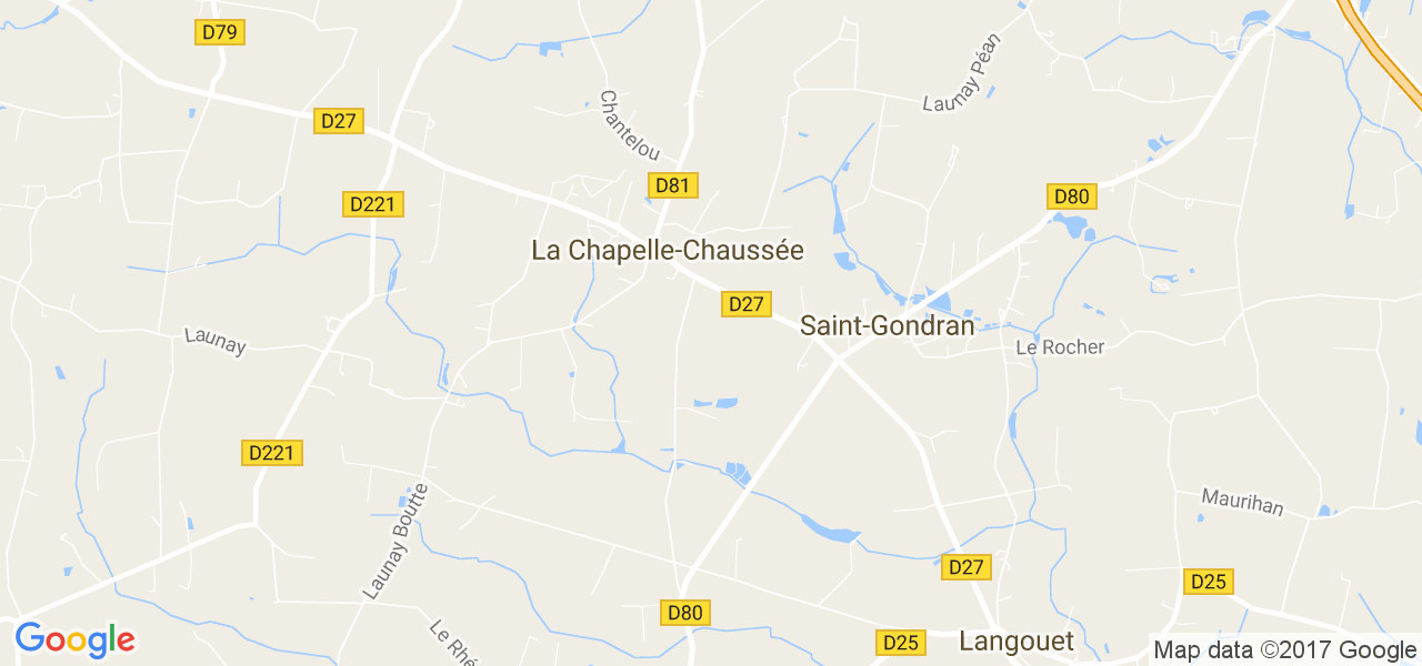 map de la ville de La Chapelle-Chaussée