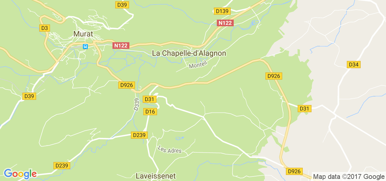 map de la ville de La Chapelle-d'Alagnon