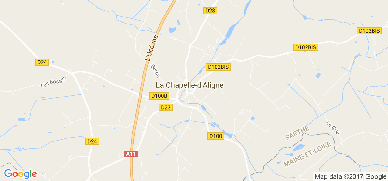 map de la ville de La Chapelle-d'Aligné