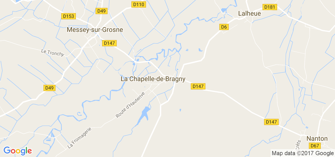 map de la ville de La Chapelle-de-Bragny