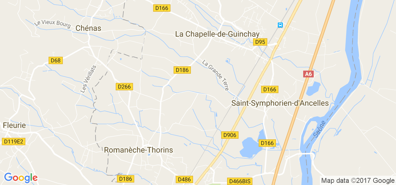 map de la ville de La Chapelle-de-Guinchay