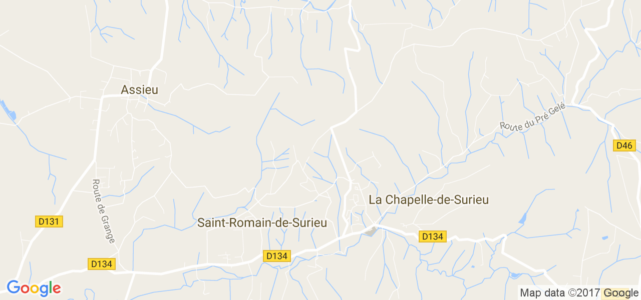 map de la ville de La Chapelle-de-Surieu