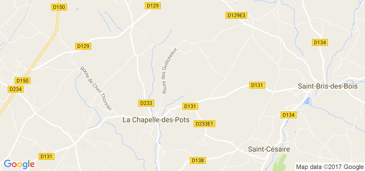 map de la ville de La Chapelle-des-Pots