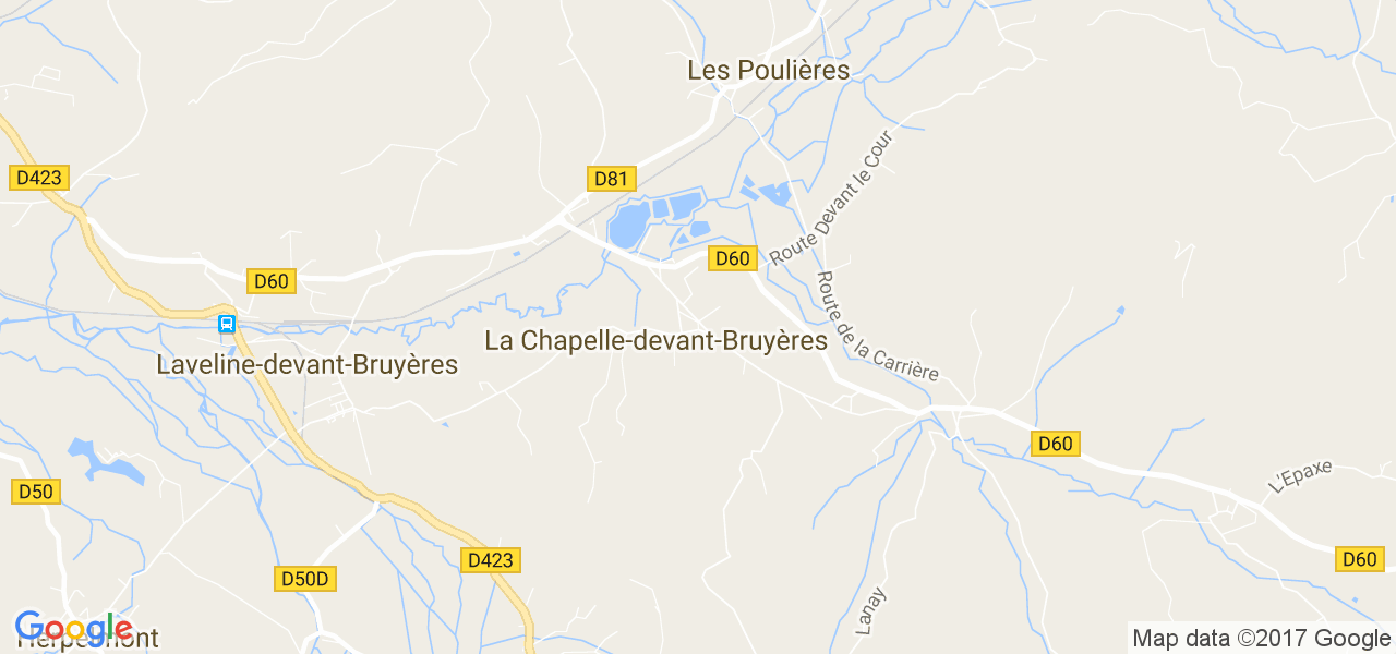 map de la ville de La Chapelle-devant-Bruyères