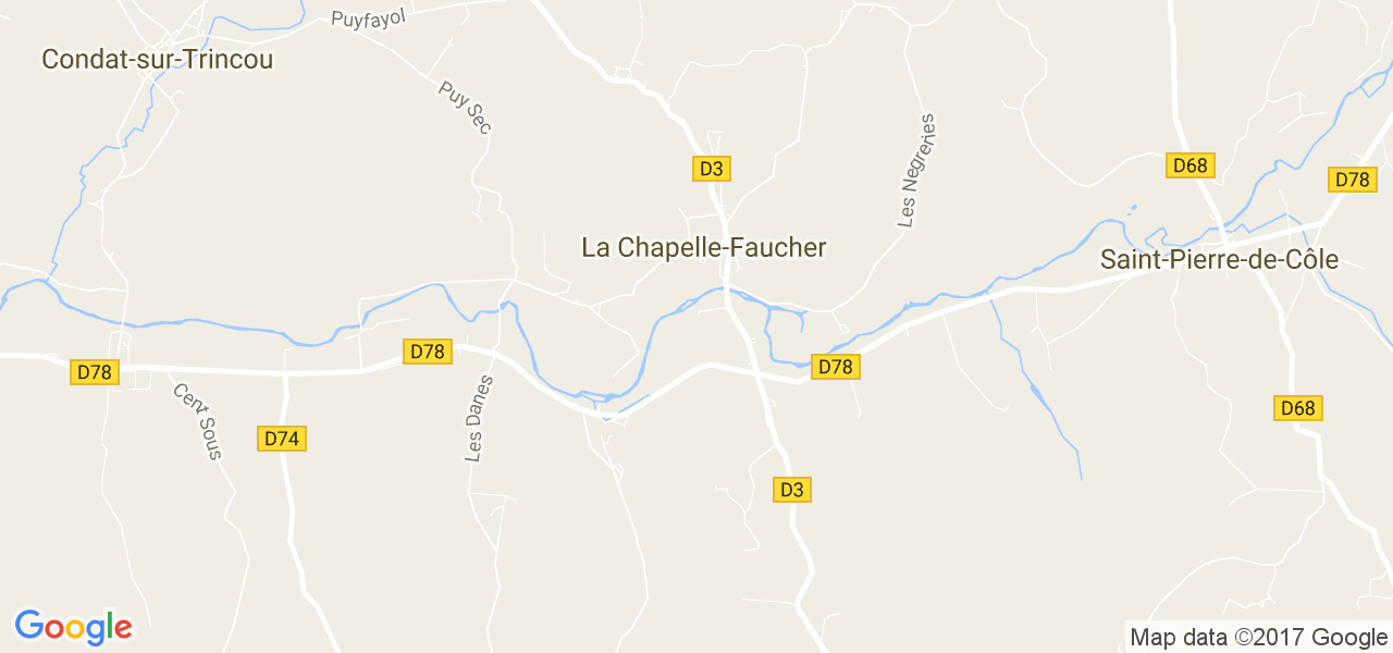 map de la ville de La Chapelle-Faucher