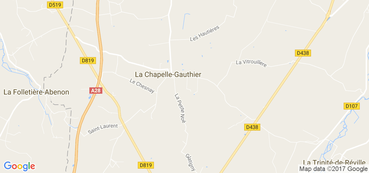 map de la ville de La Chapelle-Gauthier