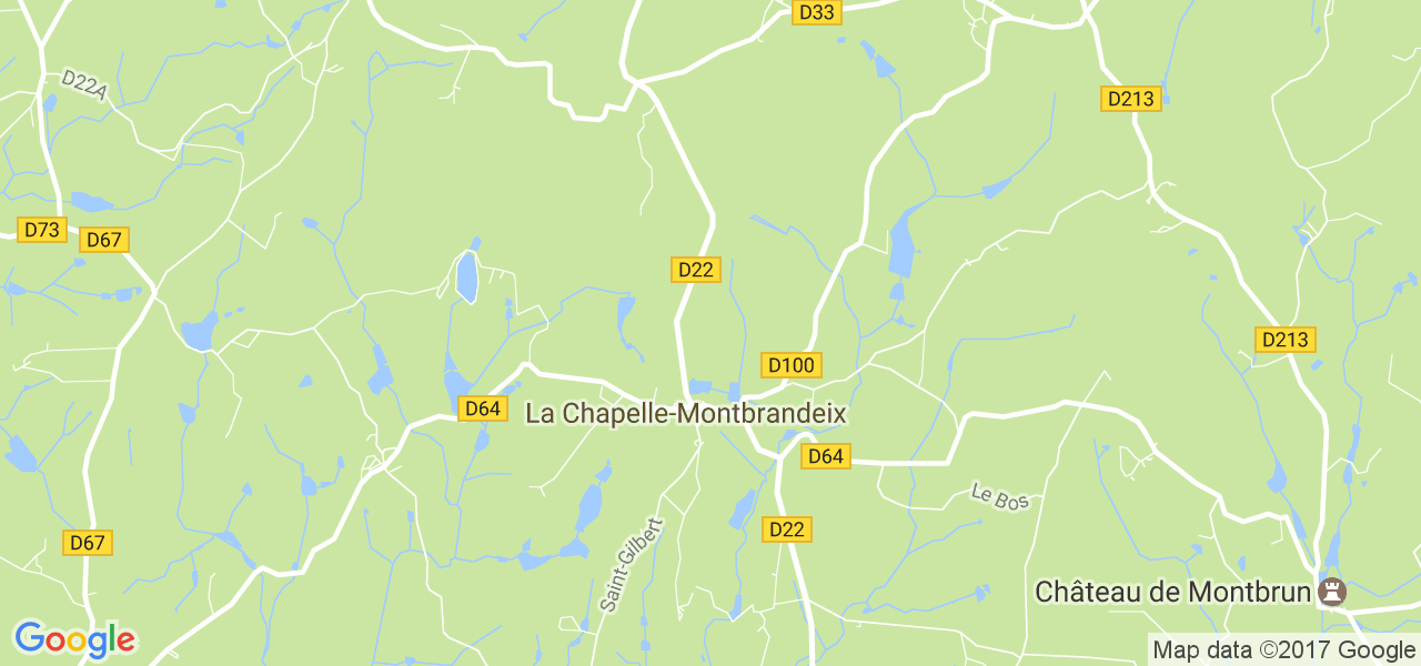 map de la ville de La Chapelle-Montbrandeix